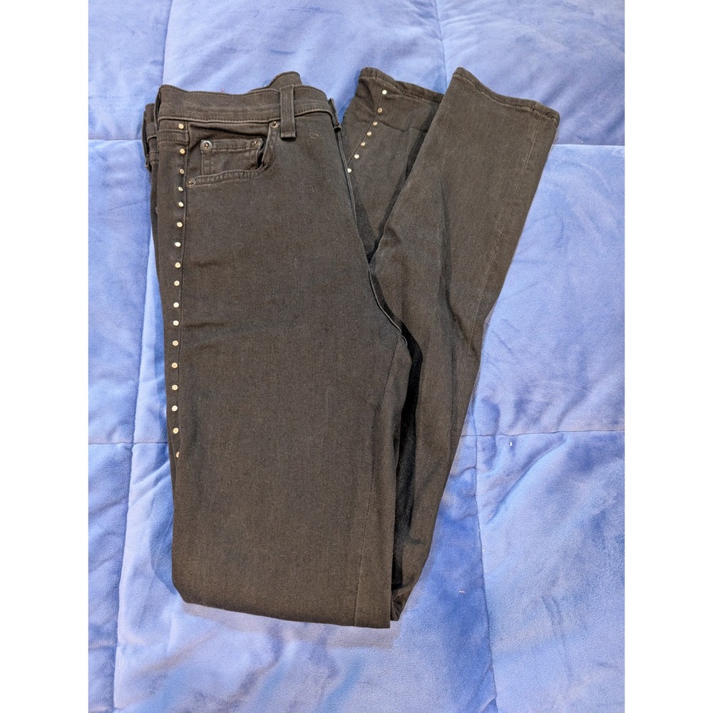 Rag & Bone Skinny Jeans Black‎ Studded Side Detail - Size 27